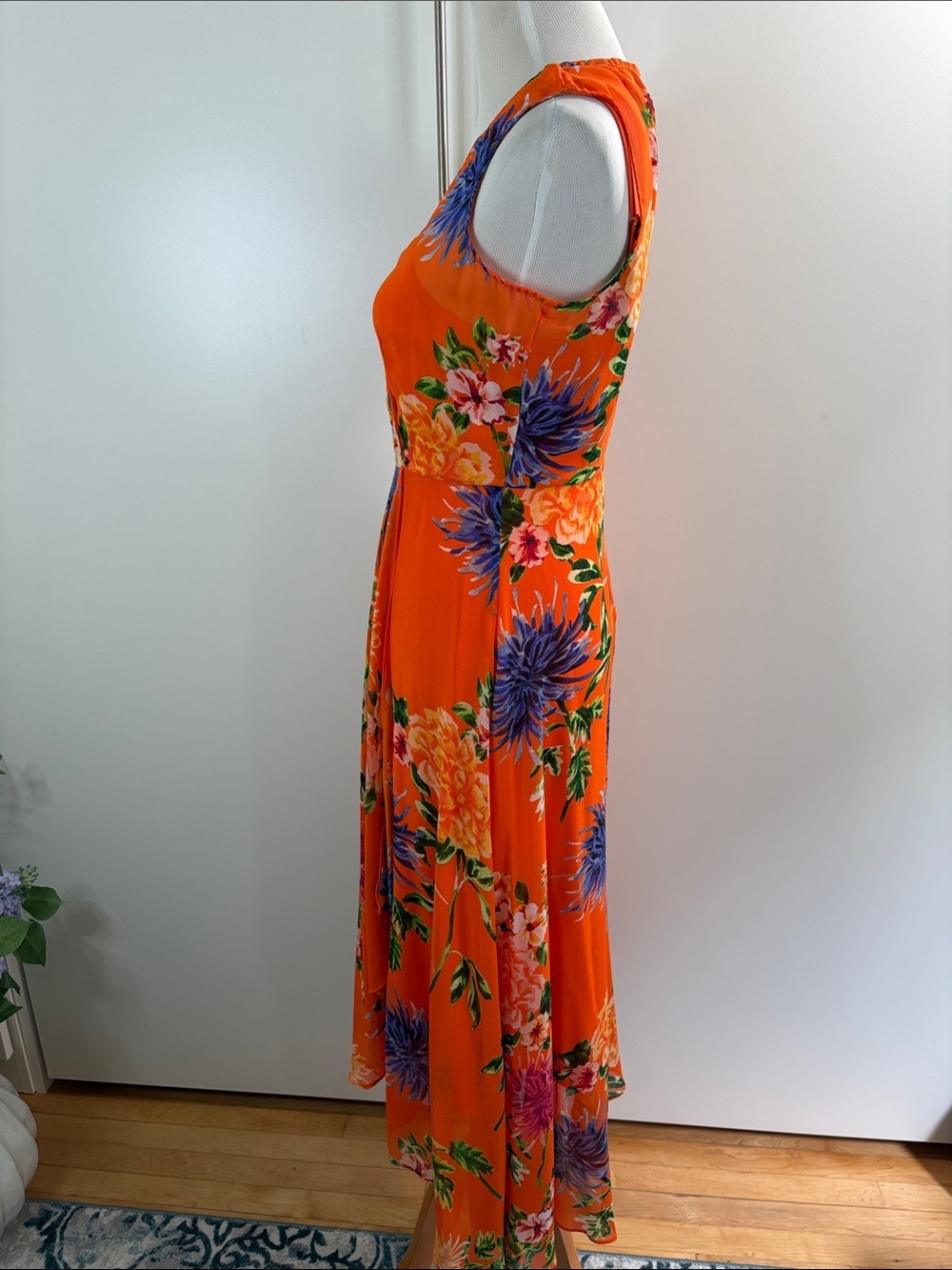 Calvin Klein Orange Floral Maxi Dress | 4 - Picture 3 of 8